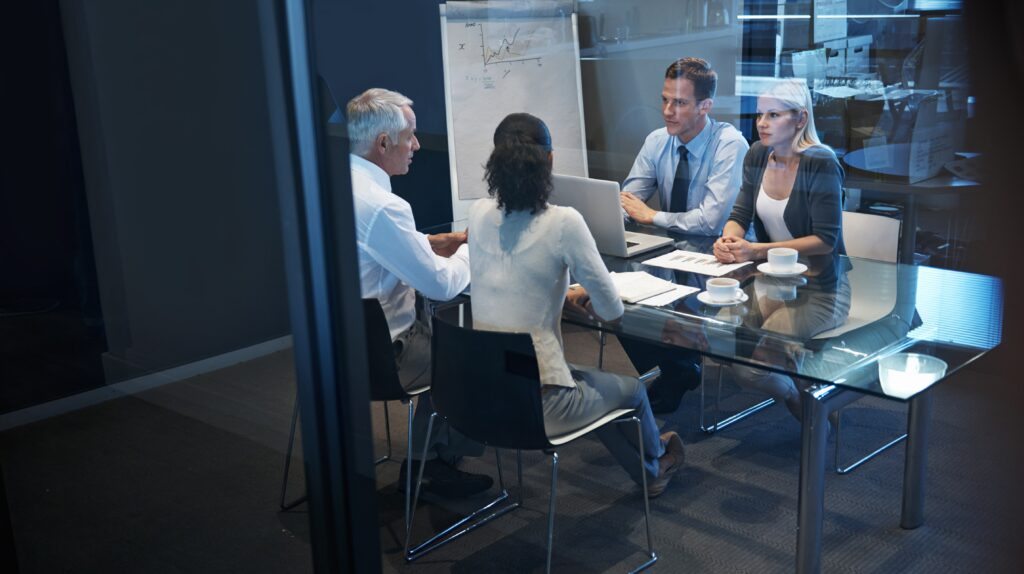 A group of businesspeople having a meeting